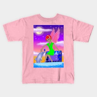 Sapphire fairy and dolphin friend Kids T-Shirt